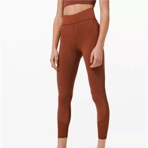 Lululemon Everlux HR Leggings Dark Terracotta Ankle Length